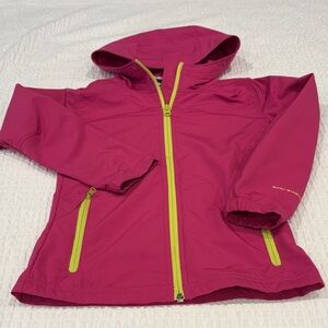Columbia Girls Fuchsia Spring Jacket with Lime Zippers